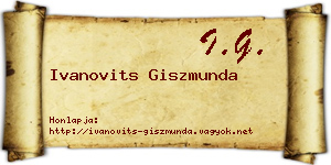 Ivanovits Giszmunda névjegykártya